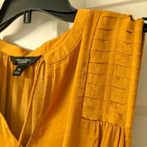 Mustard gold satiny vera wang dress